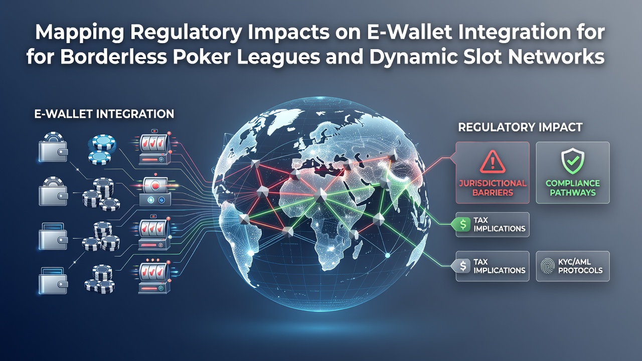 Regulatory mapping diagram showing e-wallet flows across international poker and slot platforms