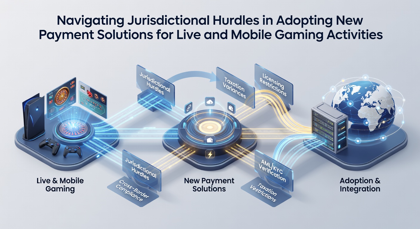 Illustration showing payment technology integration challenges across different international gaming jurisdictions