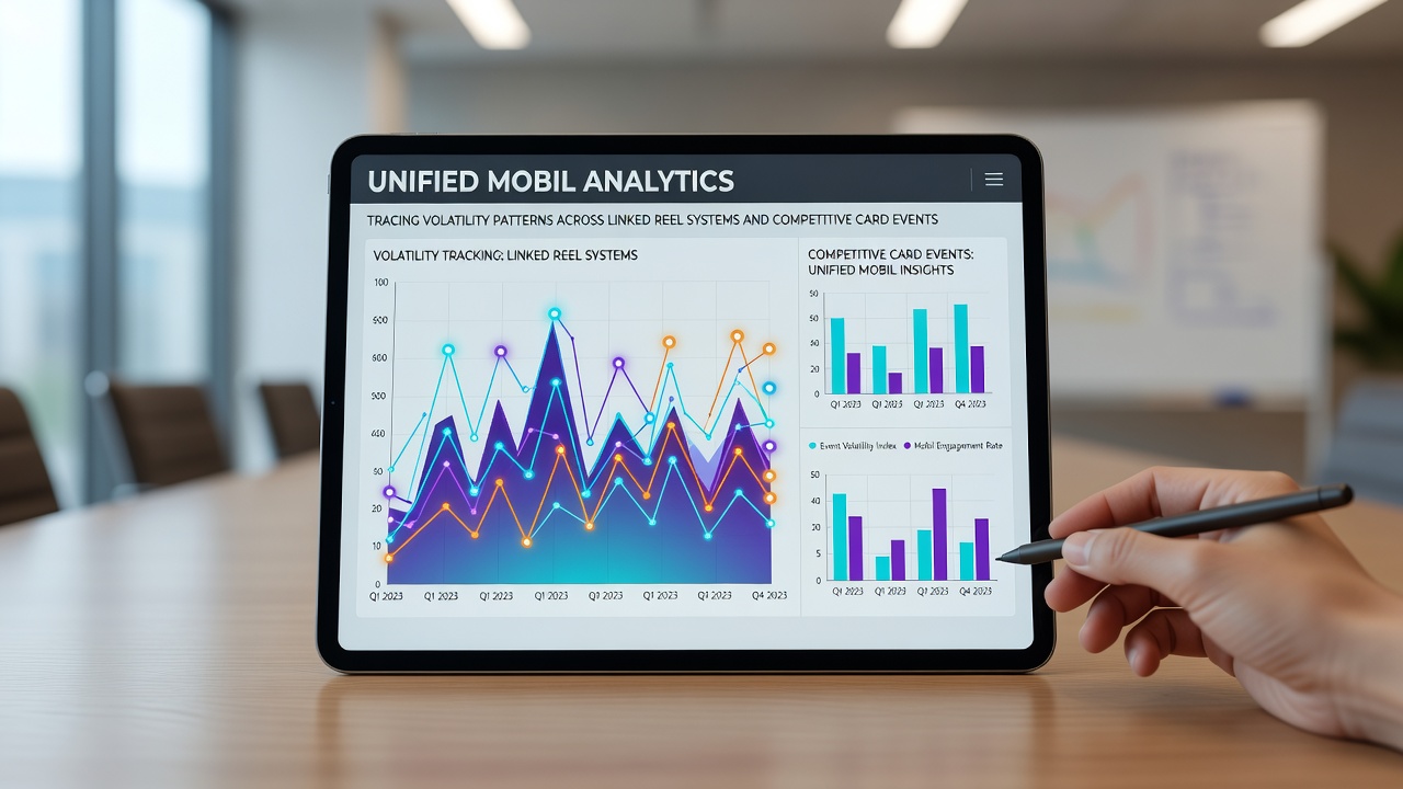 Data dashboard displaying volatility metrics and transaction timelines for reel and card gaming platforms